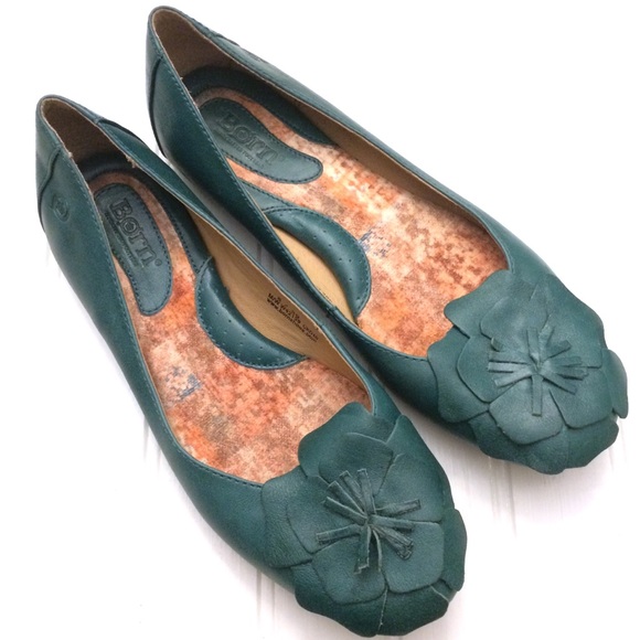forest green ballet flats
